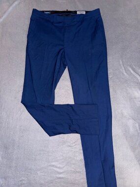 Kenneth Cole Reaction Techni‑Cole Pants Men 42L 35W Blue Slim Stretch Dress